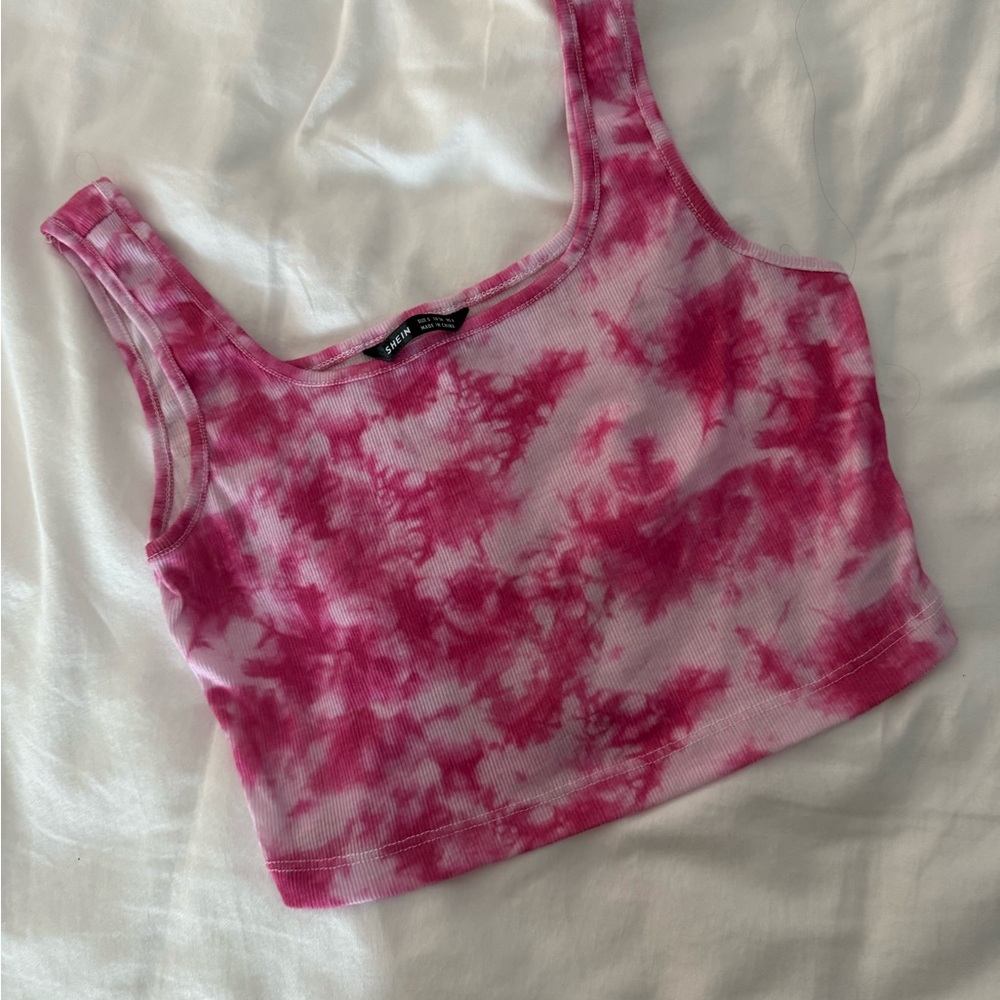 Pink Tie-Dye Women's Crop Top